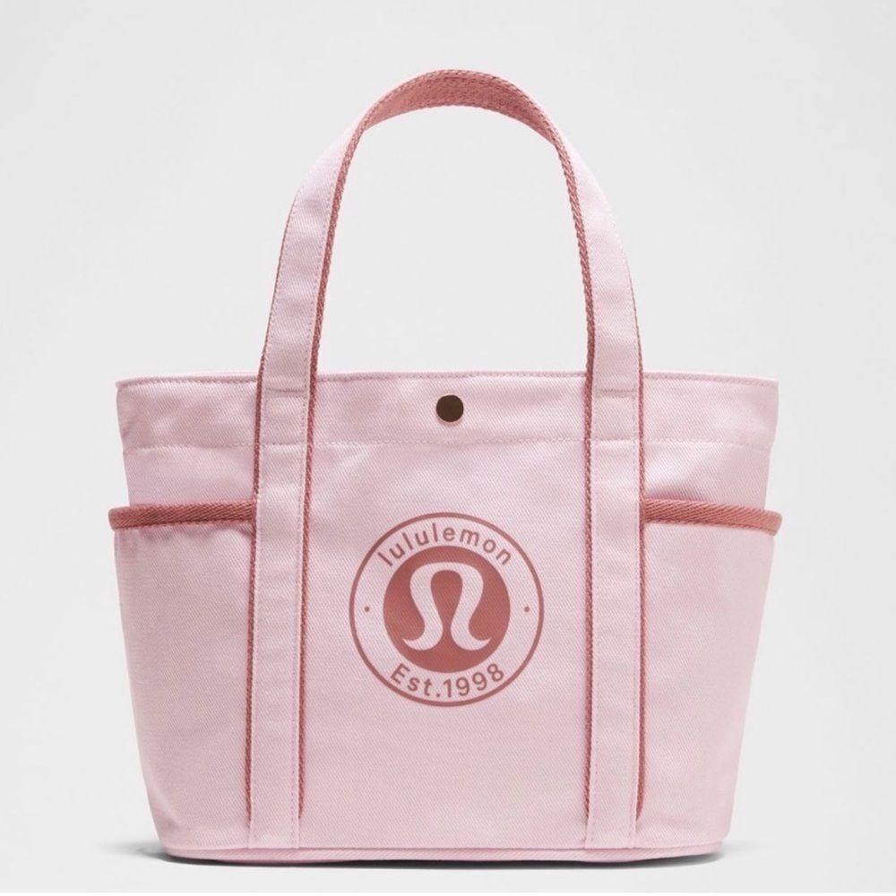 NWT 6.5L Lululemon Daily Multi-Pocket Mini Cotton Canvas Tote Bag Blissful Pink - Picture 10 of 10